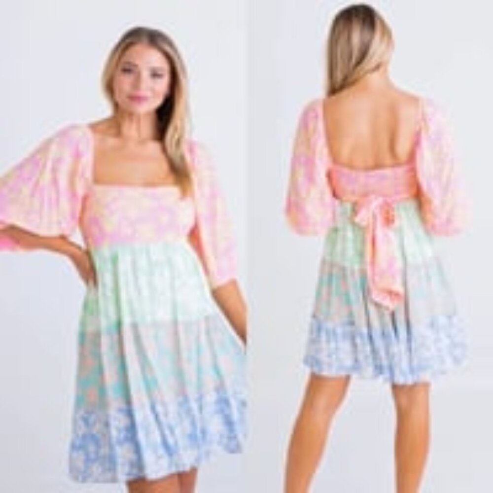 Mixed Florals A-Line Dress